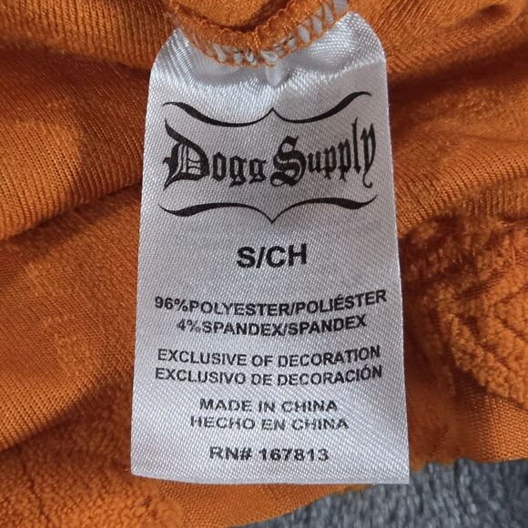 Dogg Supply by Snoop Dogg Polo Shirt Mens Small Terry Terrycloth Orange Leaves - Picture 8 of 9